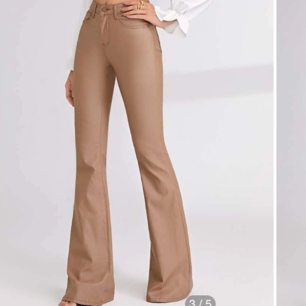 NWOT Shein Coated Flare Leg Jeans